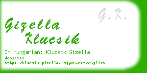 gizella klucsik business card